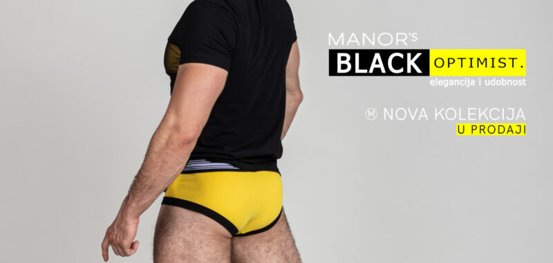 Manor underwear Black optimist muški slip i majica Manor underwear Black optimist muški slip i majica