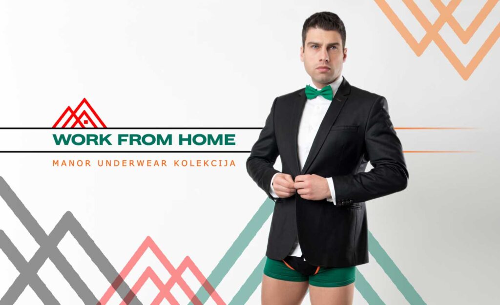 Manor underwear Crno zelene bokserice i slip Work from Home kolekcija