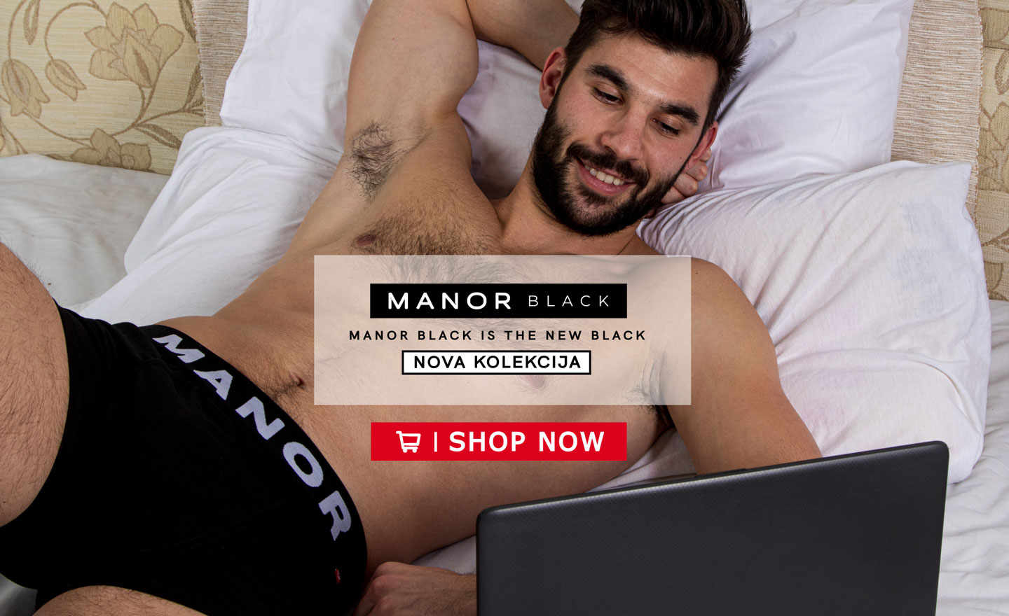 Crne bokserice Manor underwear Naslovna