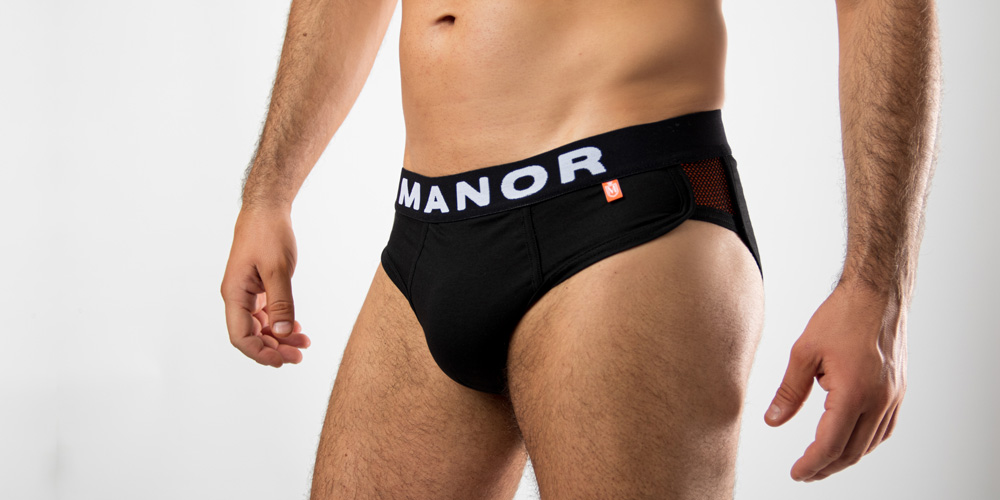 Crno narandžasti slip Manor underwear Naslovna