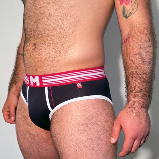 Teget beli muški slip 02