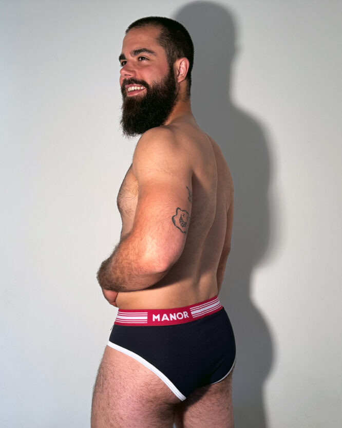 Teget beli muški slip 03