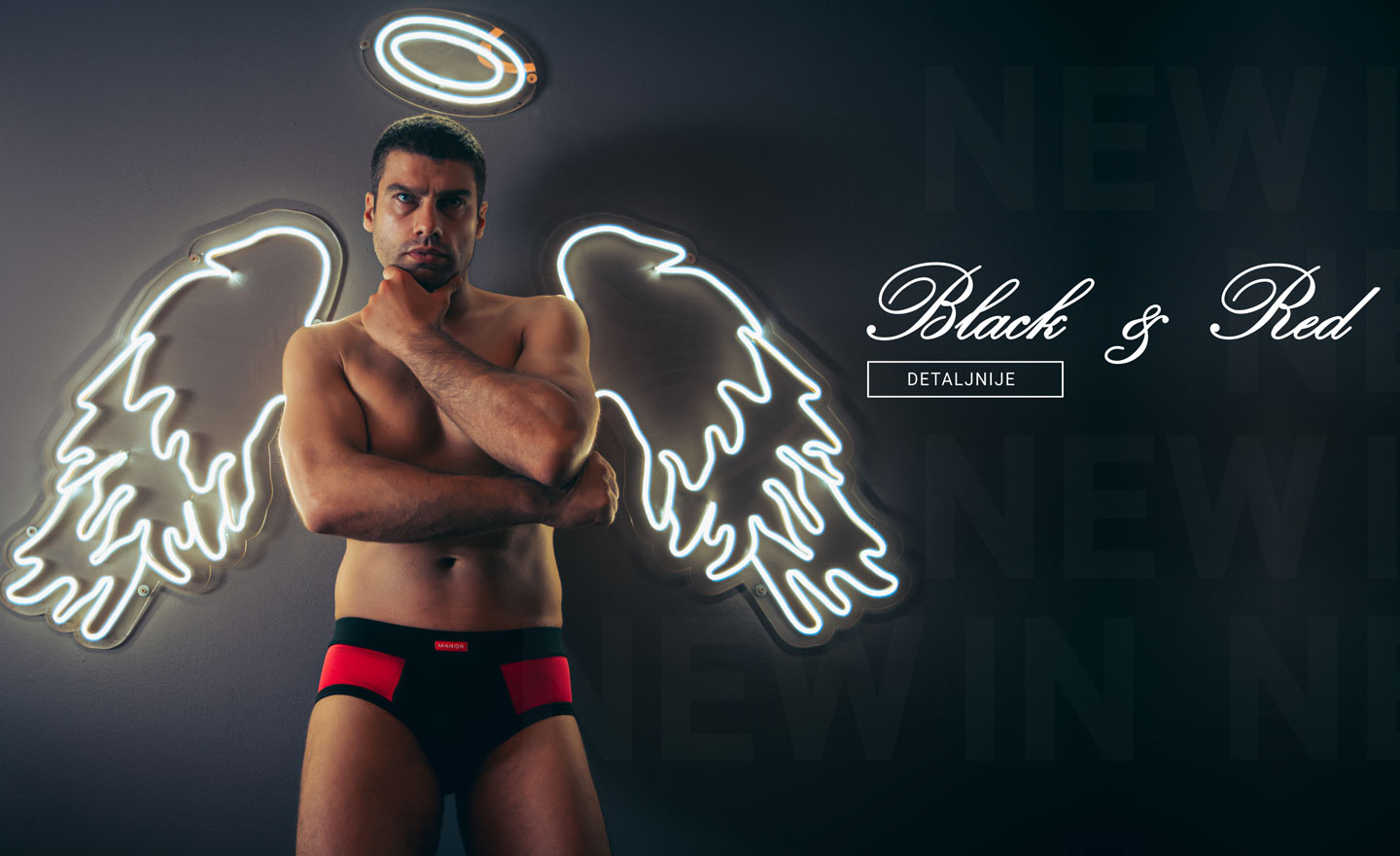 Manor underwear Crno crvene bokserice i slip online kupovina muški donji veš