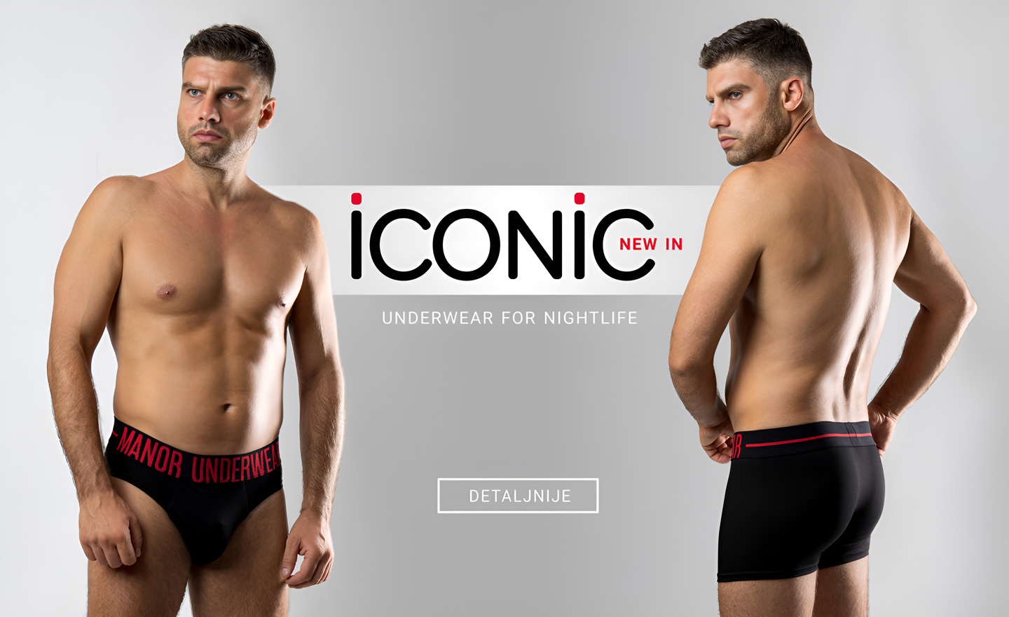 Manor underwear Iconic crne bokserice i slip