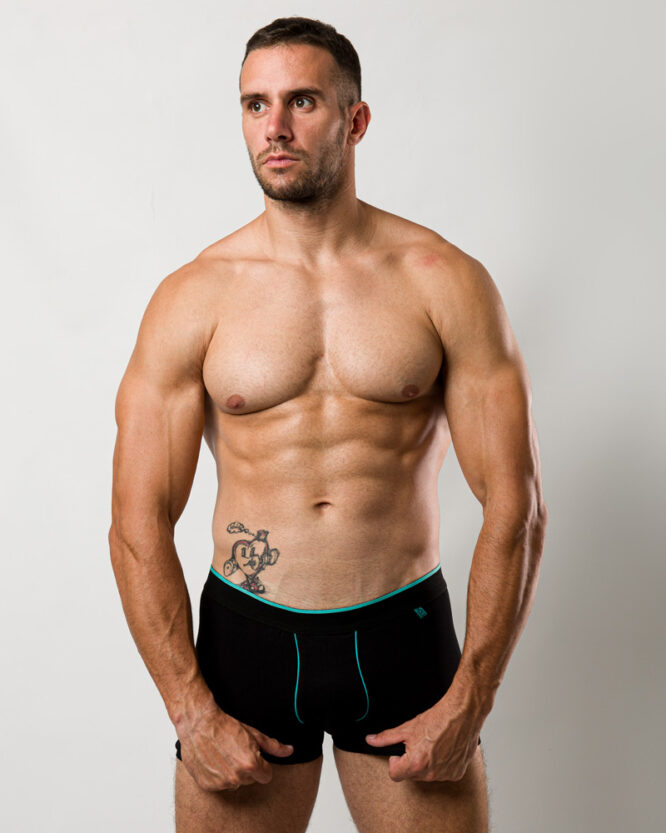 Crne bokserice anatomskog kroja sa mint detaljima 01